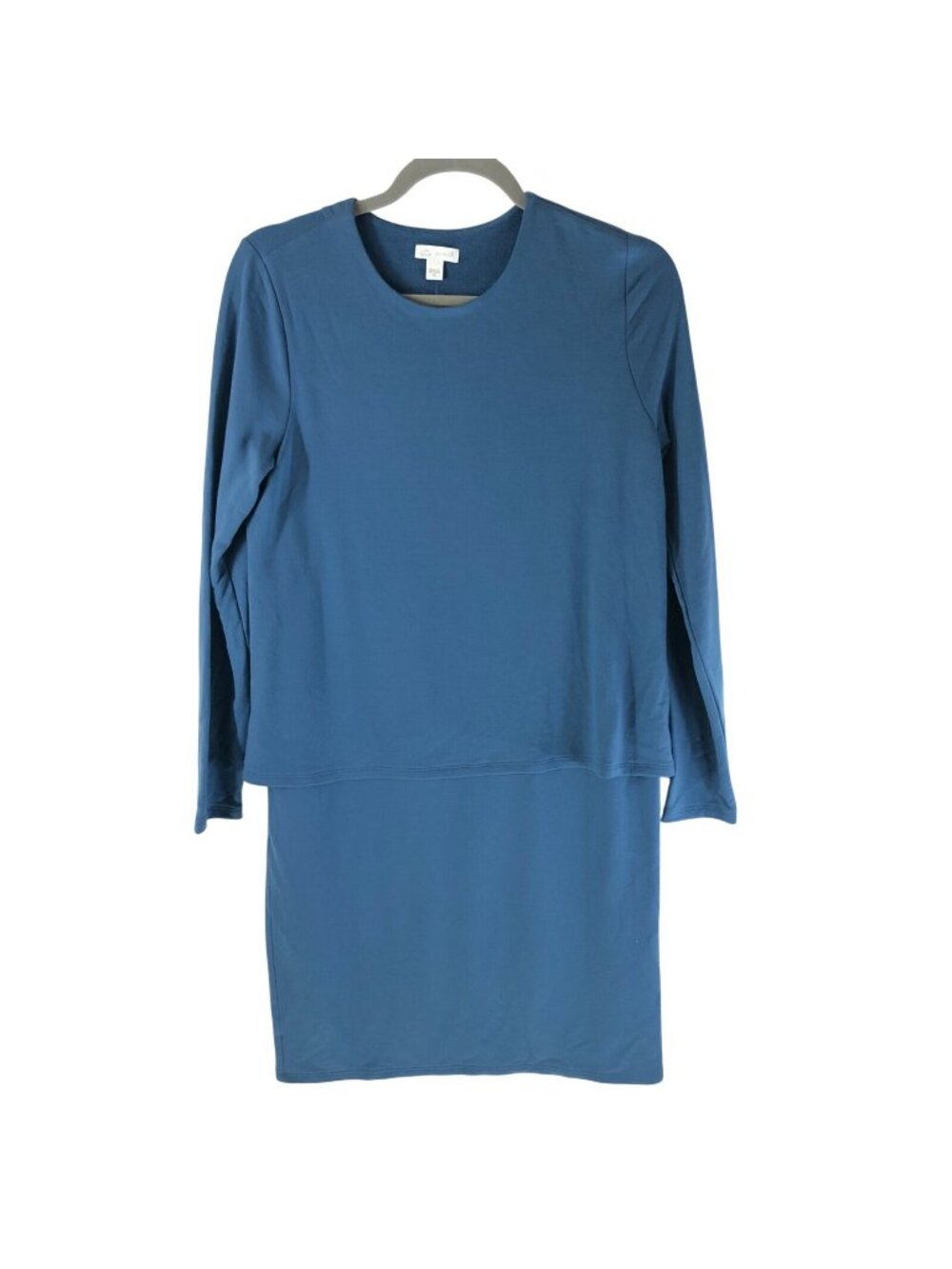 PureJill J Jill Luxe Tencel Dress Faux Twinset Shift Stretch Teal Blue Size XS